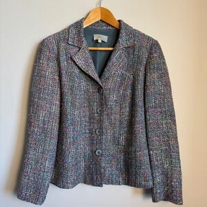 Vintage Linea Domani Blazer Jacket‎ Rainbow Multicolor Career Business Size 10